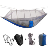 NNEOBA 1-2 Person Portable Outdoor Camping Hammock with Mosquito Net High Strength Parachute Fabric Hanging Bed Hunting Sleeping Swing