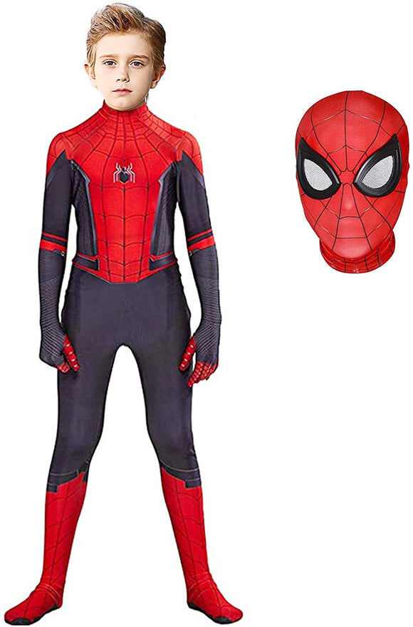 NNEOBA Spiderman Costume Bodysuit for Kids Spandex Zentai Halloween Cosplay Jumpsuit 3D Style