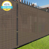 NNEOBA Brown Fence Privacy Screen, Commercial Outdoor Backyard Shade Windscreen Mesh Fabric 90% Blockage 150GSM