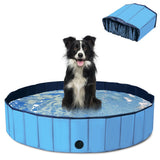 NNECW Foldable Pet Swimming Pool with Rotatable Drain Valve Blue