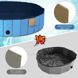 NNECW Foldable Pet Swimming Pool with Rotatable Drain Valve Blue