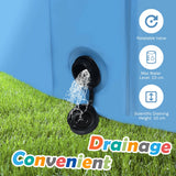 NNECW Foldable Pet Swimming Pool with Rotatable Drain Valve Blue