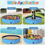NNECW Foldable Pet Swimming Pool with Rotatable Drain Valve Blue