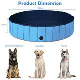 NNECW Foldable Pet Swimming Pool with Rotatable Drain Valve Blue
