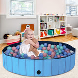 NNECW Foldable Pet Swimming Pool with Rotatable Drain Valve Blue