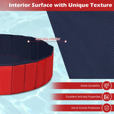 NNECW Foldable Pet Swimming Pool with Rotatable Drain Valve Red