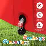 NNECW Foldable Pet Swimming Pool with Rotatable Drain Valve Red