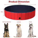 NNECW Foldable Pet Swimming Pool with Rotatable Drain Valve Red