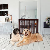 NNECW 3 Panel Folding Wood Pet Slide Gate with Adjustable Length for Dogs