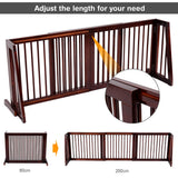 NNECW 3 Panel Folding Wood Pet Slide Gate with Adjustable Length for Dogs