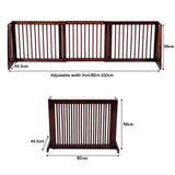 NNECW 3 Panel Folding Wood Pet Slide Gate with Adjustable Length for Dogs