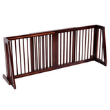 NNECW 3 Panel Folding Wood Pet Slide Gate with Adjustable Length for Dogs
