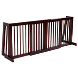 NNECW 3 Panel Folding Wood Pet Slide Gate with Adjustable Length for Dogs
