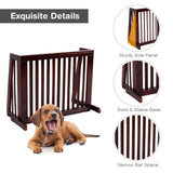 NNECW 3 Panel Folding Wood Pet Slide Gate with Adjustable Length for Dogs