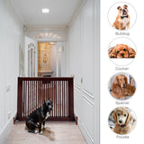 NNECW 3 Panel Folding Wood Pet Slide Gate with Adjustable Length for Dogs