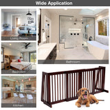 NNECW 3 Panel Folding Wood Pet Slide Gate with Adjustable Length for Dogs