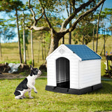 NNECW Dog House with Raised Floor and Fastening Device-77x85x83cm