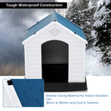 NNECW Dog House with Raised Floor and Fastening Device-65x72x71cm