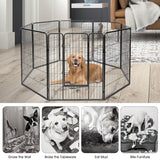 NNECW 100cm 8 Panel Height Pet Playpen with Anti-Rust Material for Dog/Cat