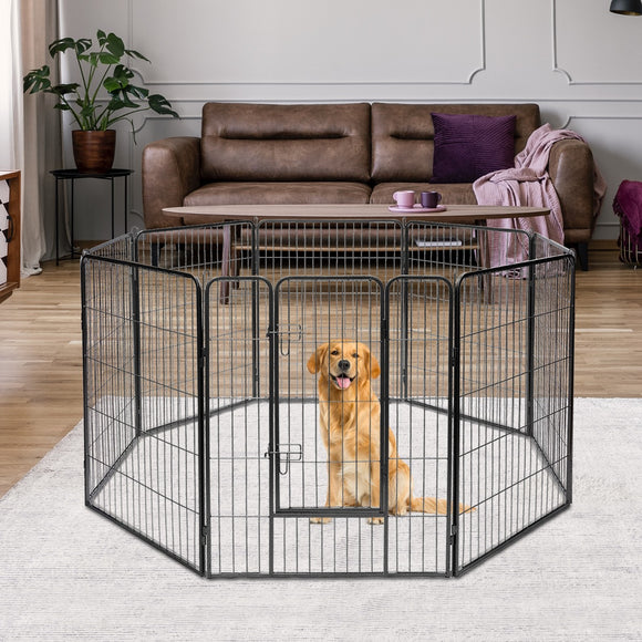 NNECW 100cm 8 Panel Height Pet Playpen with Anti-Rust Material for Dog/Cat