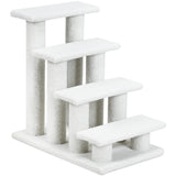 NNECW 4-Step Pet Stairs with Portable Design for Cats and Dogs-White