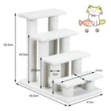 NNECW 4-Step Pet Stairs with Portable Design for Cats and Dogs-White