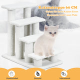 NNECW 4-Step Pet Stairs with Portable Design for Cats and Dogs-White