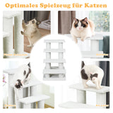 NNECW 4-Step Pet Stairs with Portable Design for Cats and Dogs-White