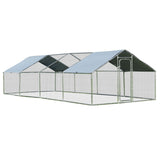 NNECW Large Walk In Chicken Coop Run House Shade Cage with Roof Cover Backyard-3m x 8m x 1.95m
