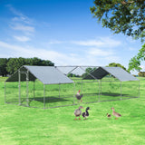 NNECW Large Walk In Chicken Coop Run House Shade Cage with Roof Cover Backyard-3m x 8m x 1.95m