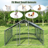 NNECW Large Walk In Chicken Coop Run House Shade Cage with Roof Cover Backyard-3m x 8m x 1.95m