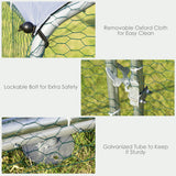 NNECW Large Walk In Chicken Coop Run House Shade Cage with Roof Cover Backyard-3m x 8m x 1.95m