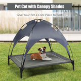 NNECW Elevated Pet Cot with Detachable Canopy Shade &amp Sturdy Steel Frame-L