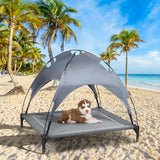 NNECW Elevated Pet Cot with Detachable Canopy Shade &amp Sturdy Steel Frame-L