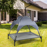 NNECW Elevated Pet Cot with Detachable Canopy Shade &amp Sturdy Steel Frame-L