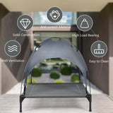 NNECW Elevated Pet Cot with Detachable Canopy Shade &amp Sturdy Steel Frame-L