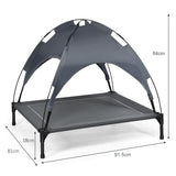 NNECW Elevated Pet Cot with Detachable Canopy Shade &amp Sturdy Steel Frame-L