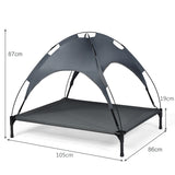 NNECW Elevated Pet Cot with Detachable Canopy Shade &amp Sturdy Steel Frame-XL