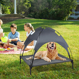 NNECW Elevated Pet Cot with Detachable Canopy Shade &amp Sturdy Steel Frame-XL