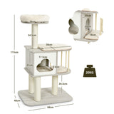 NNECW Modern Cat Tower with Platform Scratching Posts for Kittens and Cats