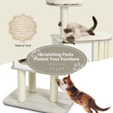 NNECW Modern Cat Tower with Platform Scratching Posts for Kittens and Cats