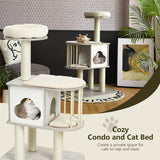 NNECW Modern Cat Tower with Platform Scratching Posts for Kittens and Cats