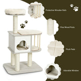 NNECW Modern Cat Tower with Platform Scratching Posts for Kittens and Cats