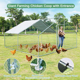 NNECW Large Walk In Chicken Coop Run House Shade Cage with Roof Cover Backyard-4m x 4m x 2.2m