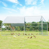 NNECW Large Walk In Chicken Coop Run House Shade Cage with Roof Cover Backyard-4m x 4m x 2.2m