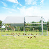 NNECW Large Walk In Chicken Coop Run House Shade Cage with Roof Cover Backyard-4m x 4m x 2.2m