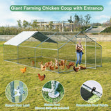 NNECW Large Walk In Chicken Coop Run House Shade Cage with Roof Cover Backyard-3m x 6m x 1.95m