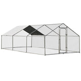 NNECW Large Walk In Chicken Coop Run House Shade Cage with Roof Cover Backyard-3m x 6m x 1.95m