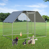 NNECW Large Chicken Coop with Plastic Coated Hexagonal Wire Mesh-2.8 x 1.9 x 1.95cm