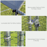 NNECW Large Chicken Coop with Plastic Coated Hexagonal Wire Mesh-2.8 x 1.9 x 1.95cm